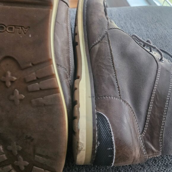 Aldo hightop distressed brown Grey Insulate laceup boots sneaker comfort shoe 12 - Picture 3 of 10